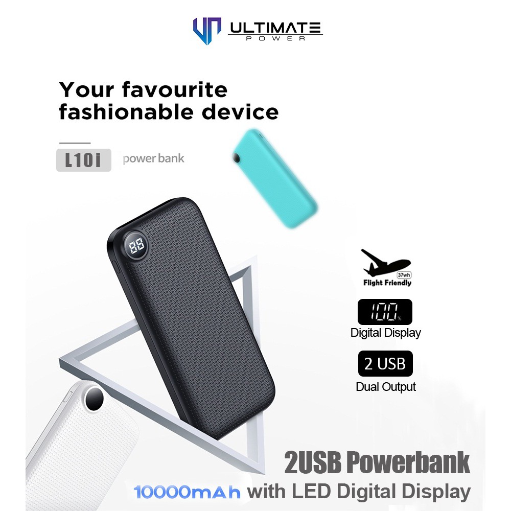 Power bank 10000mAh Ultimate Power 2USB Digital Powerbank 10000mAh L10i