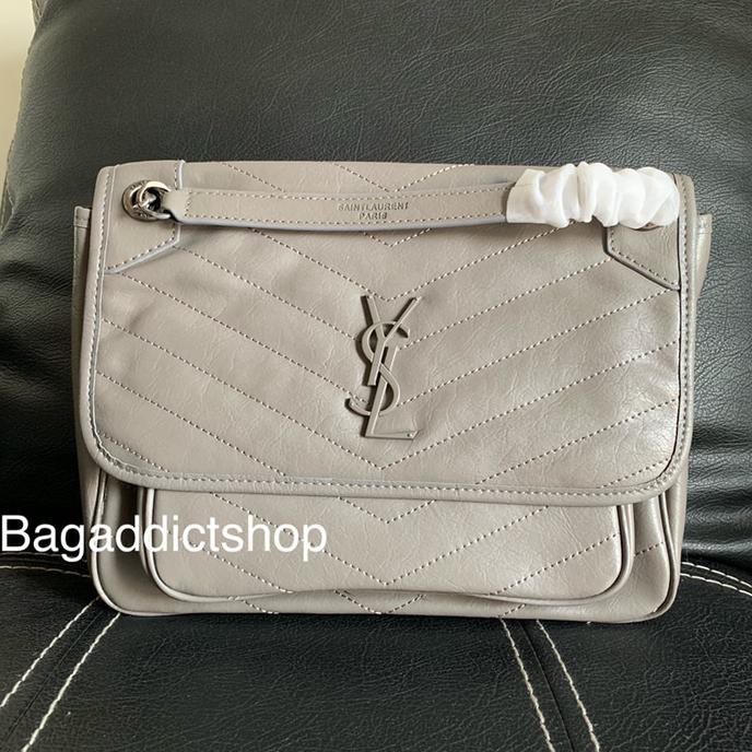 Barang Berkualitas YSL monogram Niki bag Medium Grey BHW Mirror import 1:1 Orileather VIP ON SALE