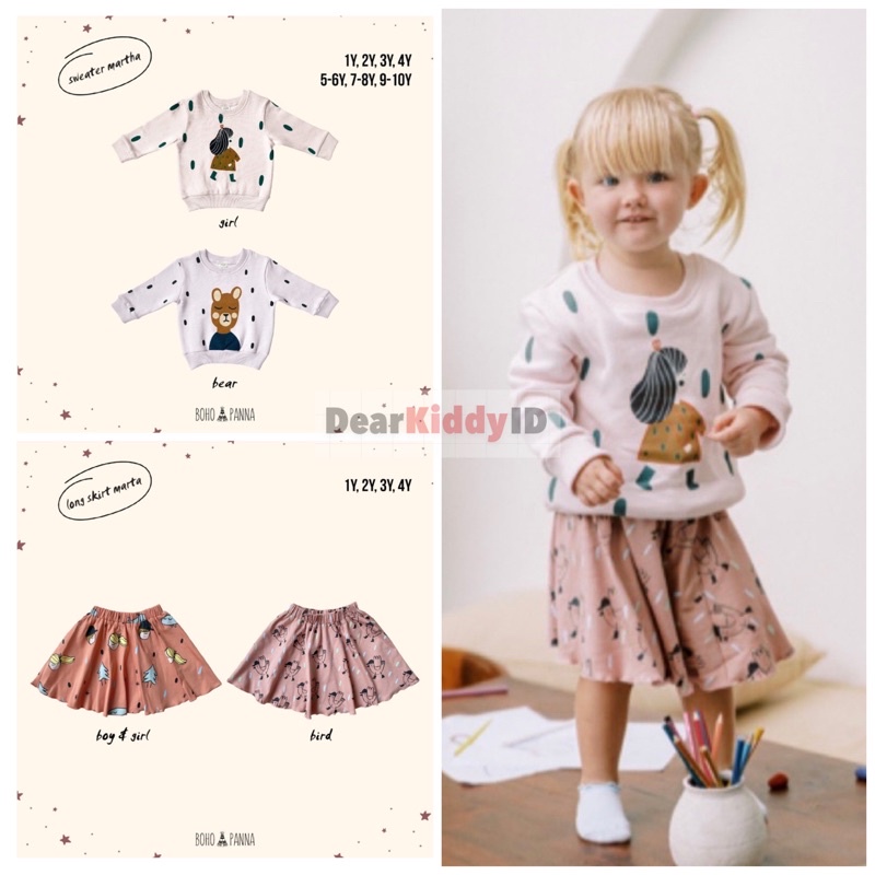 BohoBaby LONG SKIRT MARTA / BohoPanna Boho Rok Pendek Anak Perempuan Motif