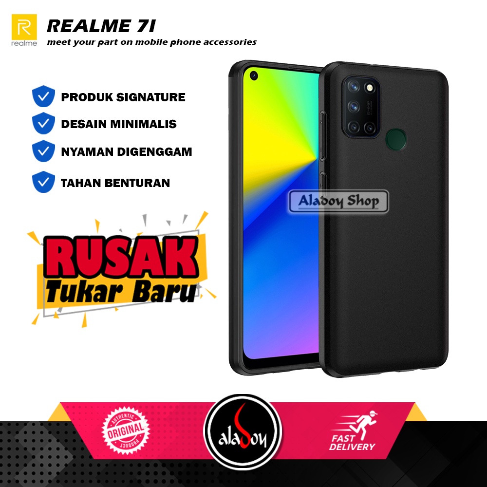 Case REALME 7I / REALME 7I Ultra Slim Black Matte Premium Soft Case Casing