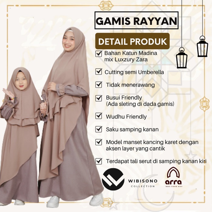 Sarimbit Keluarga Arra Gamis W13 Ayah Ibu Anak Series RAYYAN HIJAU Original Premium Baju Couple Keluarga Muslim