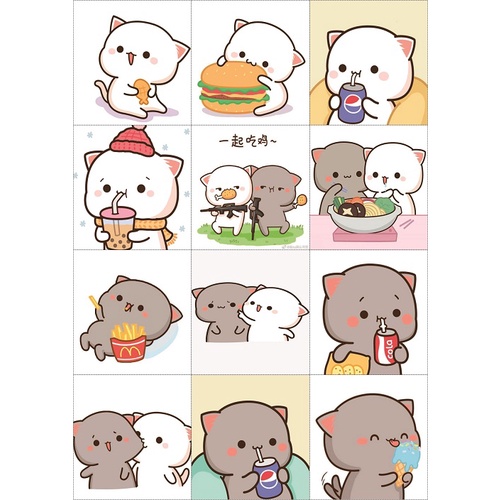 

sticker kartun / sticker kucing / sticker karakter hewan / sticker kawai