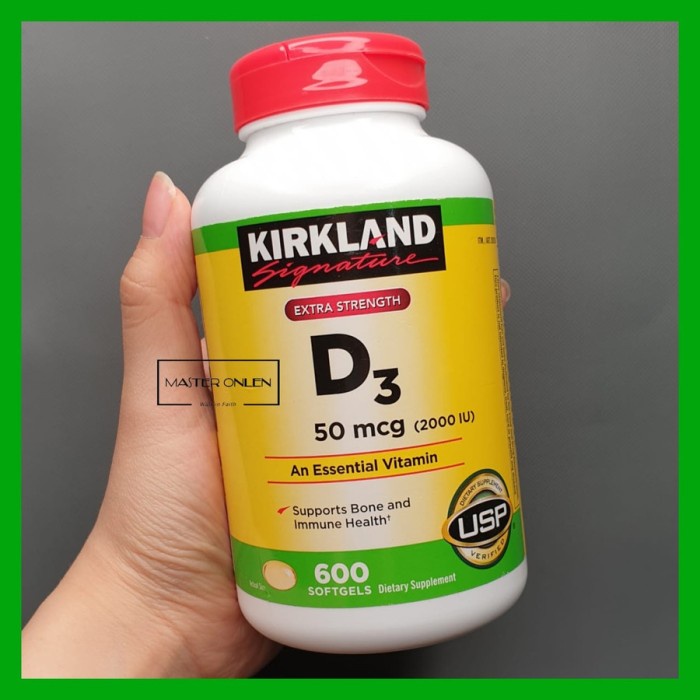 Kirkland D3 2000Iu 600 Softgel Vitamin D-3 2000 Iu Bukan Blackmores