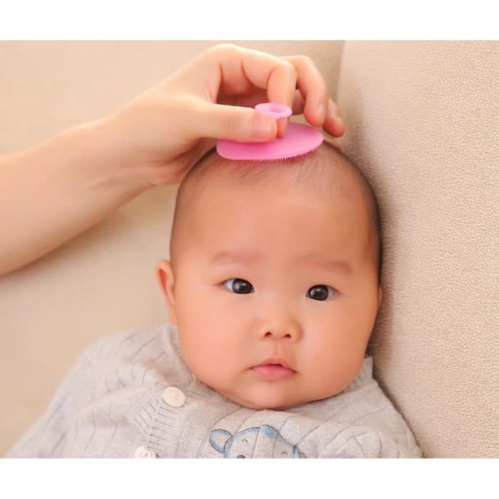 UNNISO - Baby Shampoo Brush/Sisir Mandi Bayi/Silicone Massage Brush Baby Shower