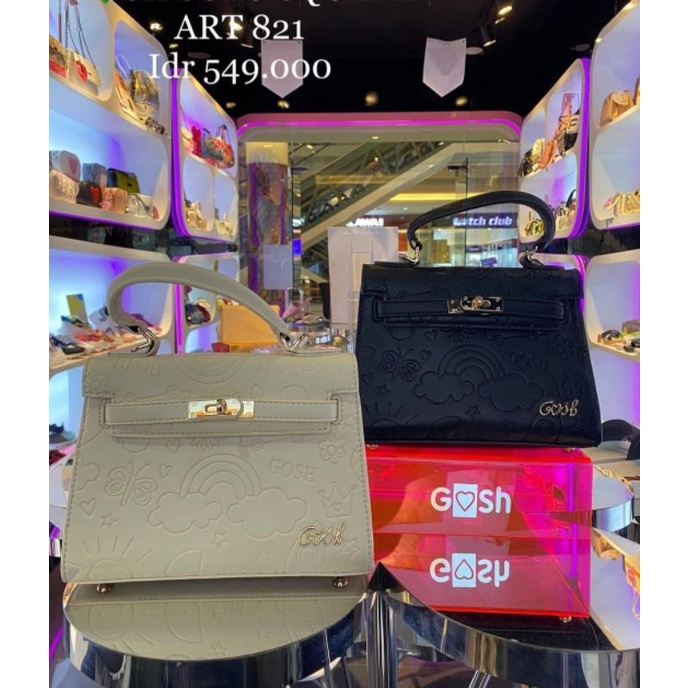 [Bisa COD] Ready Tas Gosh Original New art 821 Black Off White