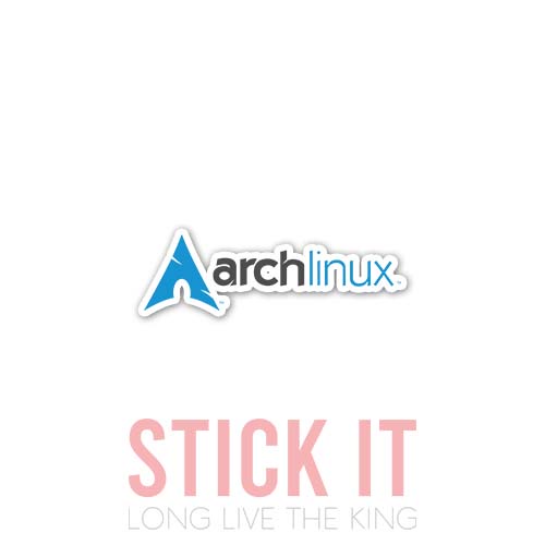 

Stiker sablon setrika DTF kaos baju sticker vinyl Archlinux linux 3