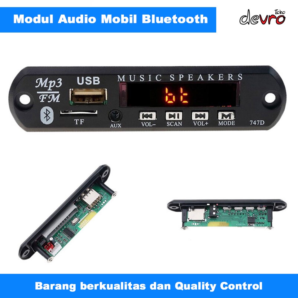 Modul Audio - Tape Audio Mobil MP3 Player Bluetooth Wireless Receiver 12V - JSD-565