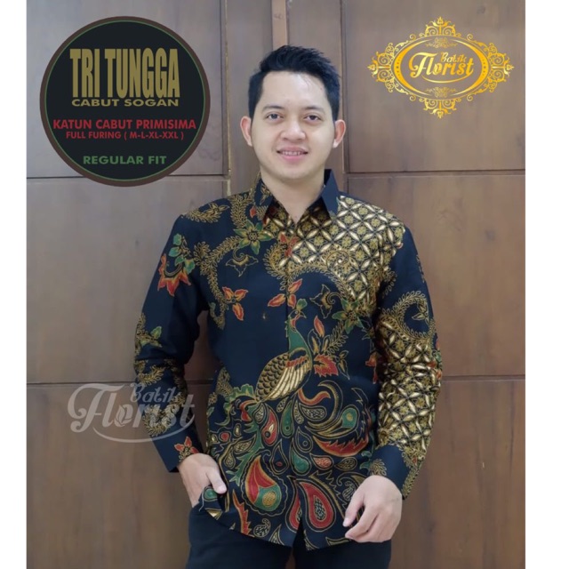 Batik Pria TRI TUNGGA Cabut Sogan Full Furing Termurah