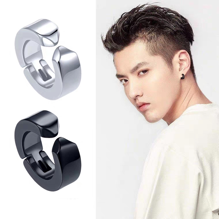 versi Korea dari anting-anting titanium baja di hip-hop tulang lingkaran telinga klip ada anting-ant