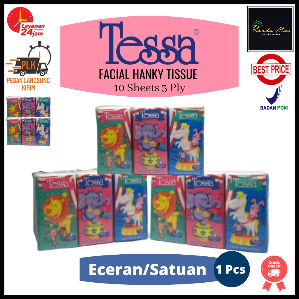 Tisu Tessa 50 Sheet Facial Hanky Tissue Tisu Tesa Wajah Pocket Kecil Eceran/Satuan Original Ekonomis