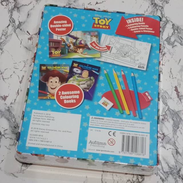 Disney pixar toy story activity fun pack tin case education book kid coloring child anak mainan