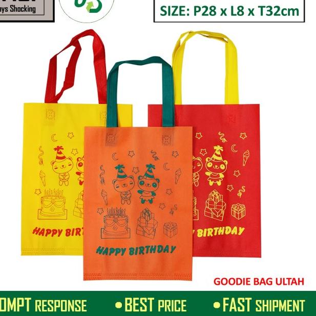 

☛ GOODIE BAG TBI TAS ULTAH ULANG TAHUN SPUNBOND BUKAN PAPER BAG PAPERBAG - Biru Muda ֍