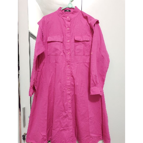 preloved tunik belt zara pink