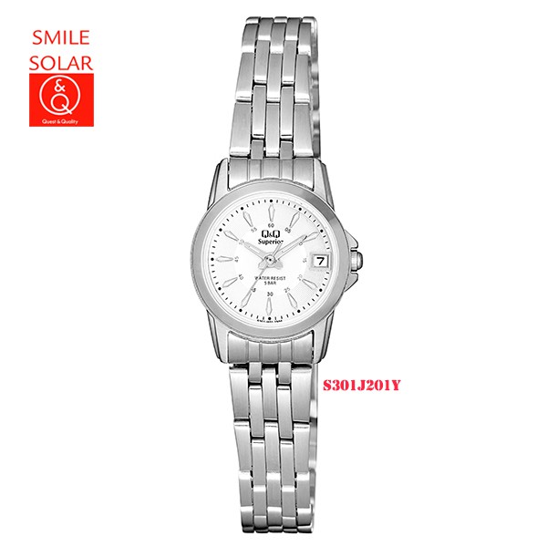 Jam Tangan Wanita Stainless Steel Rantai Analog Original Q&amp;Q QnQ QQ S301 Series