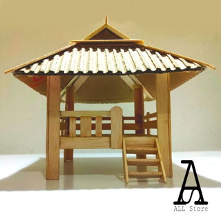 Jual Miniatur/Kerajinan dari Stick eskrim Model Gazebo/Pos Ronda ...