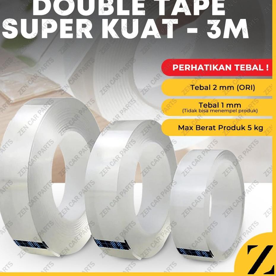 

TERLARIS BRANDS FESTIVAL Nano Tape Double Tape Bening Tahan Air 30mm x 3m Acrylic Washable Reuse Ivy