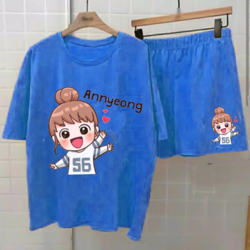 SET SETELAN ANNYEONG |  Set Annyeong baju + celana