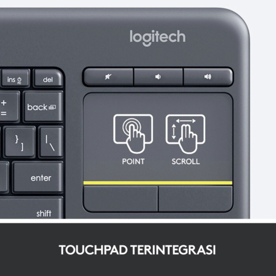 Logitech K400 Plus Wireless Touch Keyboard