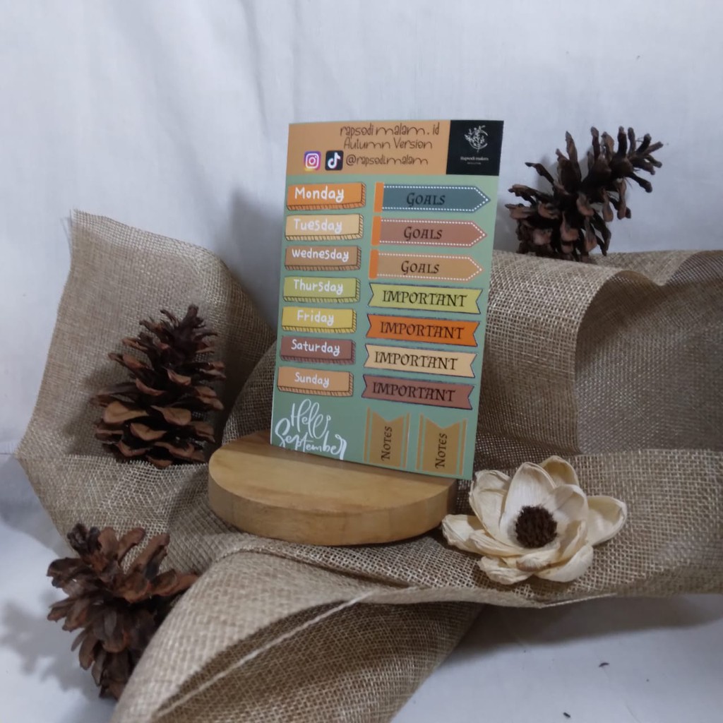 

aesthetic stiker autumn version vol.3 murah dan lucu