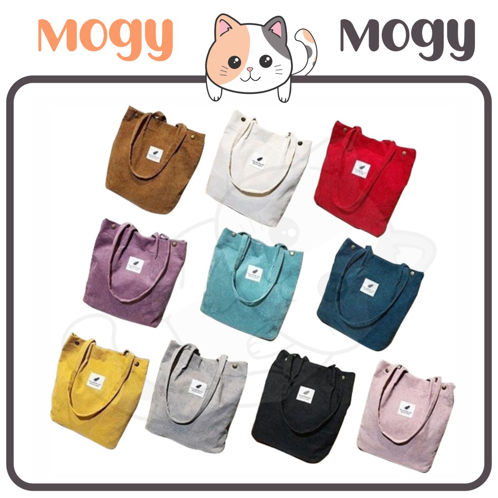 MOGYMOGY MG1318 Tas Bahu Wanita Kanvas Tote Bag Fashion Korea