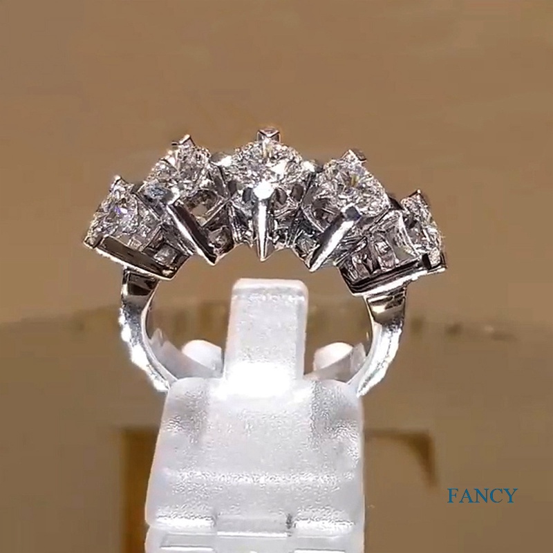 Cincin Wanita Hias Batu Cubic Zirconia Untuk Pesta Dansa