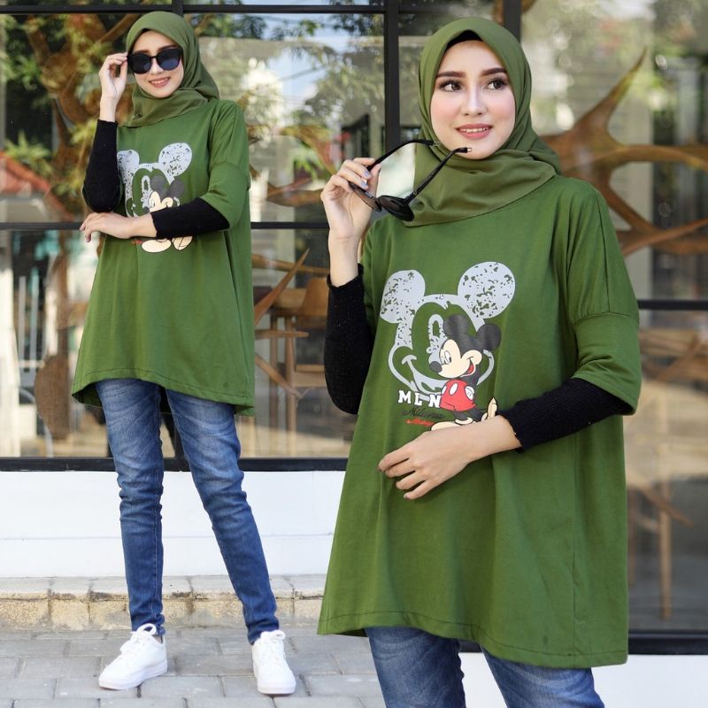 Mickey mouse atasan blouse fashion wanita