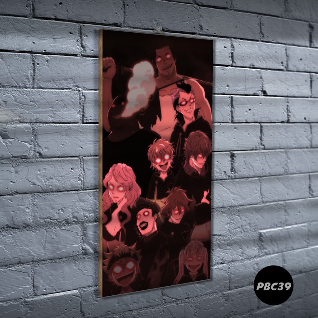 Poster Kayu Black clover /Dekorasi Kamar / Anime /Art / Poster Keren / Poster minimalis/ PBC-PBC39