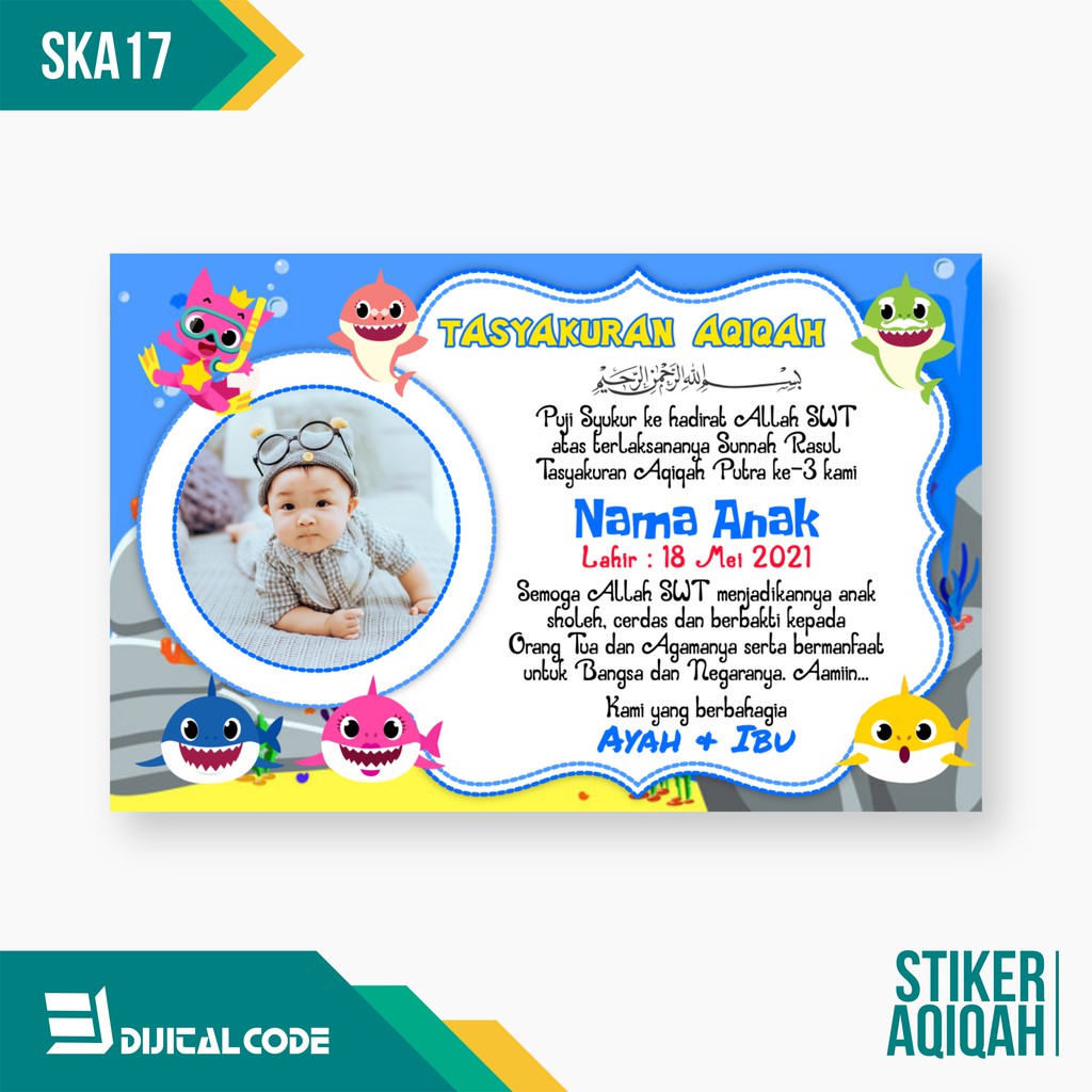 

SKA17 Stiker Label Syukuran Aqiqah Kelahiran Anak