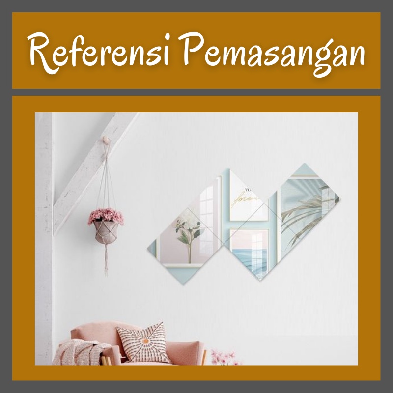 Cermin Aesthetic (CERMIN ASLI UK.15X15) Cermin Full Body Cermin Dinding Tempel Dekorasi Dinding-3