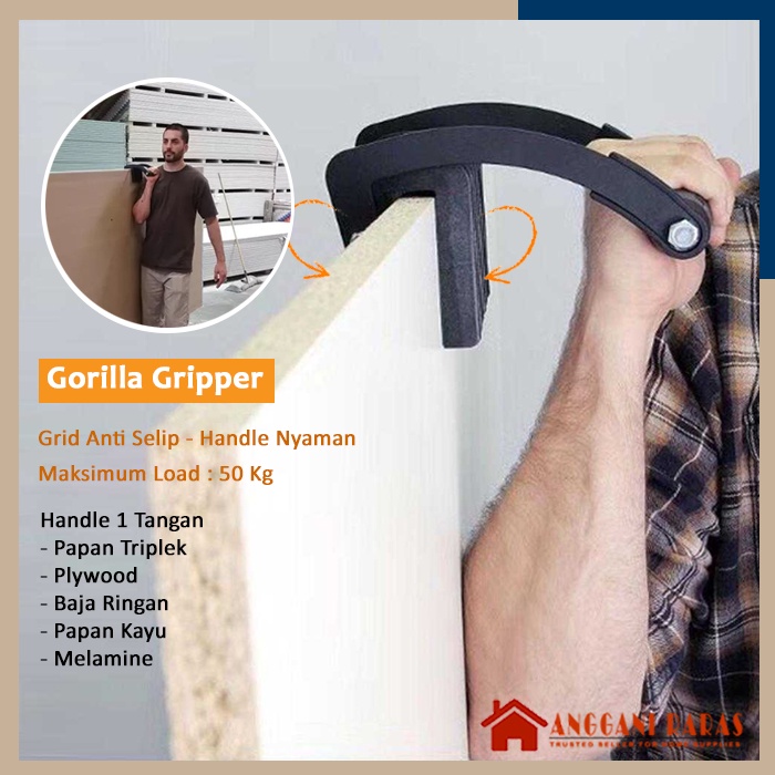 Gorilla Gripper Clamp Jepitan Pengangkat Kayu Triplek Plywood Kuat Aman Anti Selip