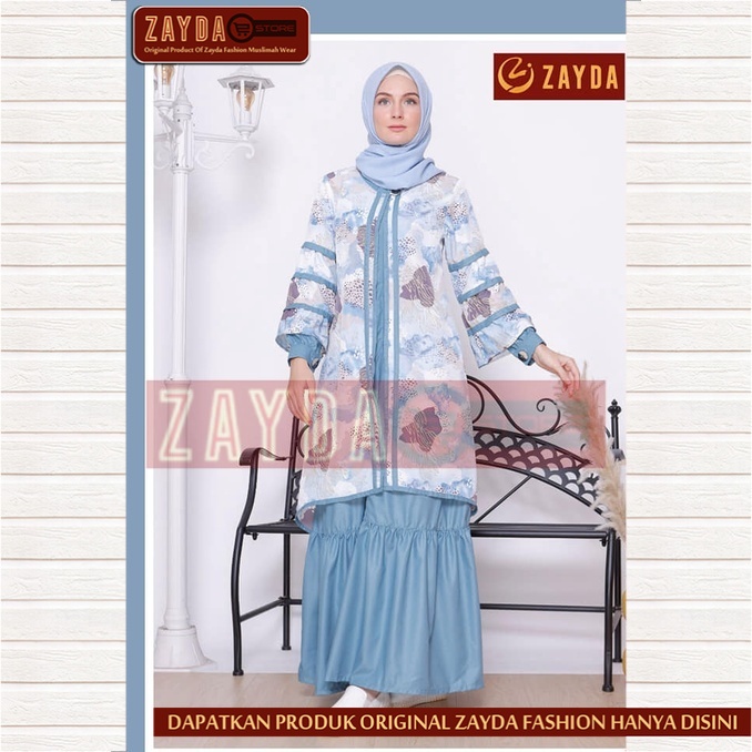 GAMIS ZAYDA ZG59 BLUE ORIGINAL KEKINIAN MODERN TRENDY SIMPLE ELEGANT MODIS BEST SELLER