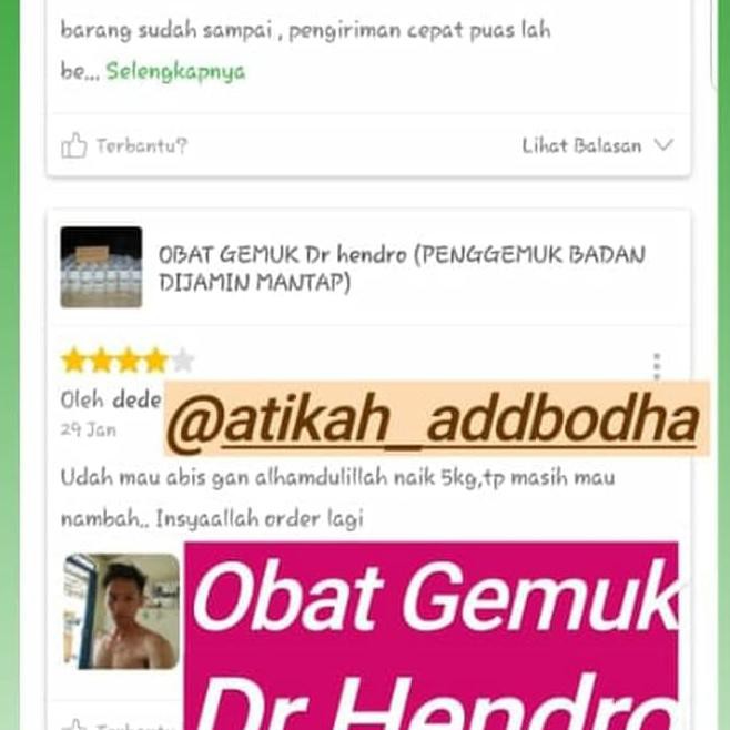 TOZ3 OBAT PENGGEMUK BADAN PALING AMPUH HERBAL (OBAT GEMUK DR HENDRO) YOQW