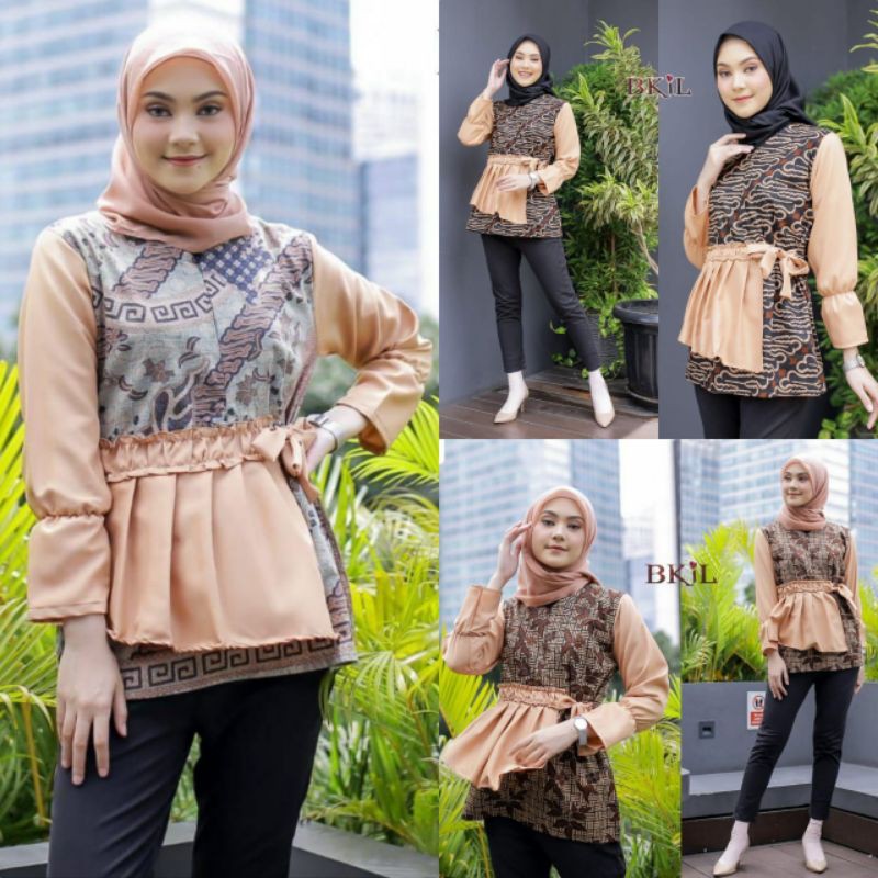 Atasan Batik Wanita Kekinian Dolbi Dobby Doby Dobi Tenun Sutra Halus Katun ATBM