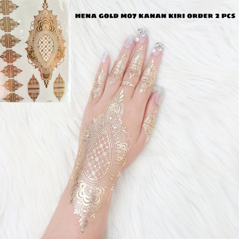 2 PCS HENA INSTAN GOLD M007 / FREE GLITER MANIK DAN SAMPLE