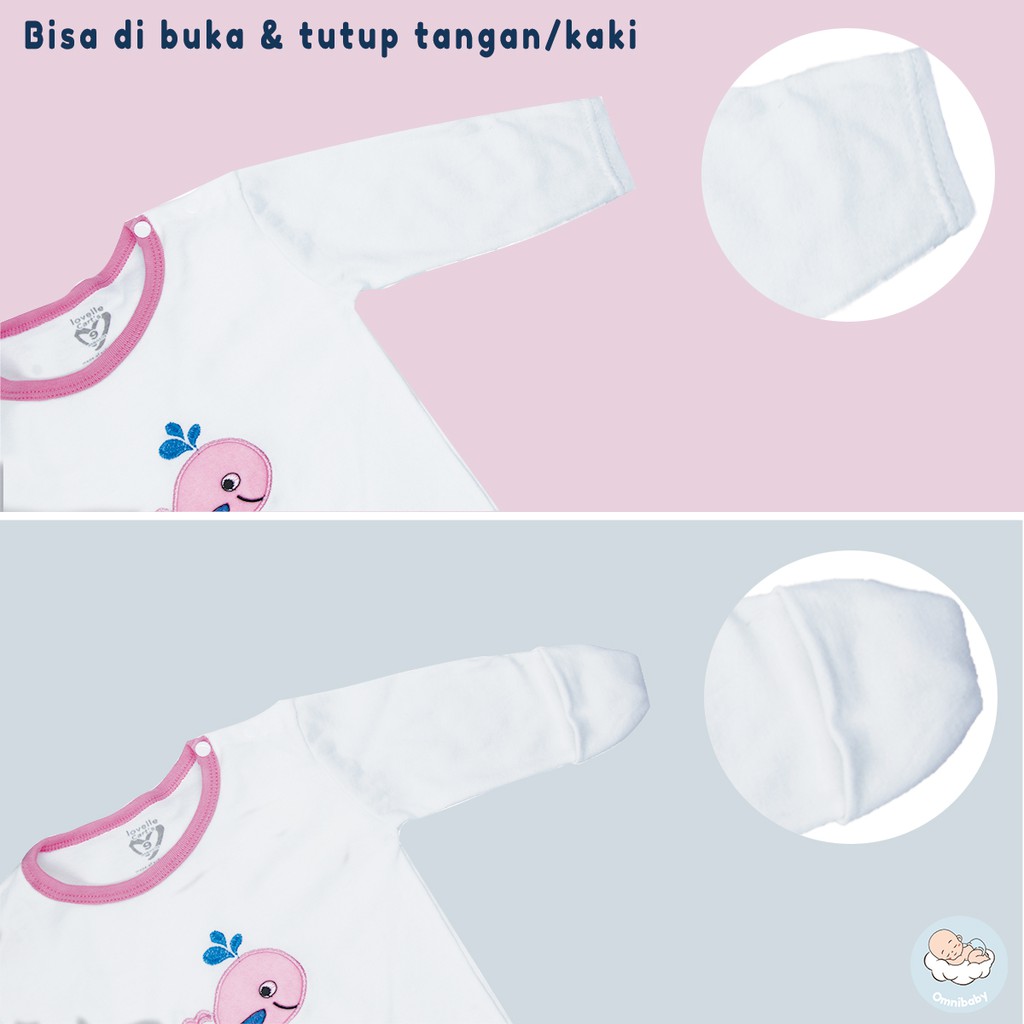 Lovelle cart's Sleepsuit 3in1 Bayi laki -laki/ Bayi perempuan Buka Tutup Tangan Kaki(SNI)