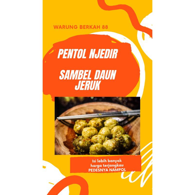 

Pentol baso bumbu pedes Njedir (paket hemat) sambel daun jeruk,Soto, saos Mayo,Pedes manis