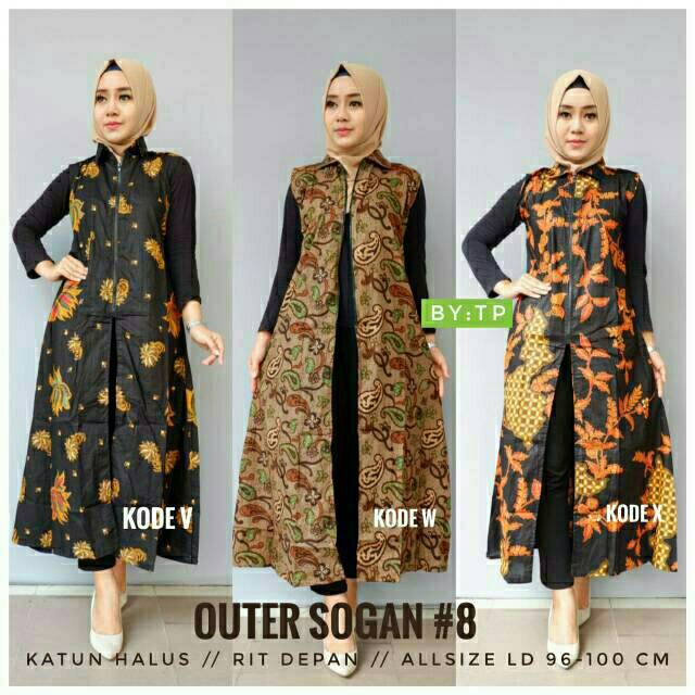 Outer Sogan Yukensi Longvest Batik Ethnic Motif Outerwear Ootd Solo Pekalongan Supplier Batik