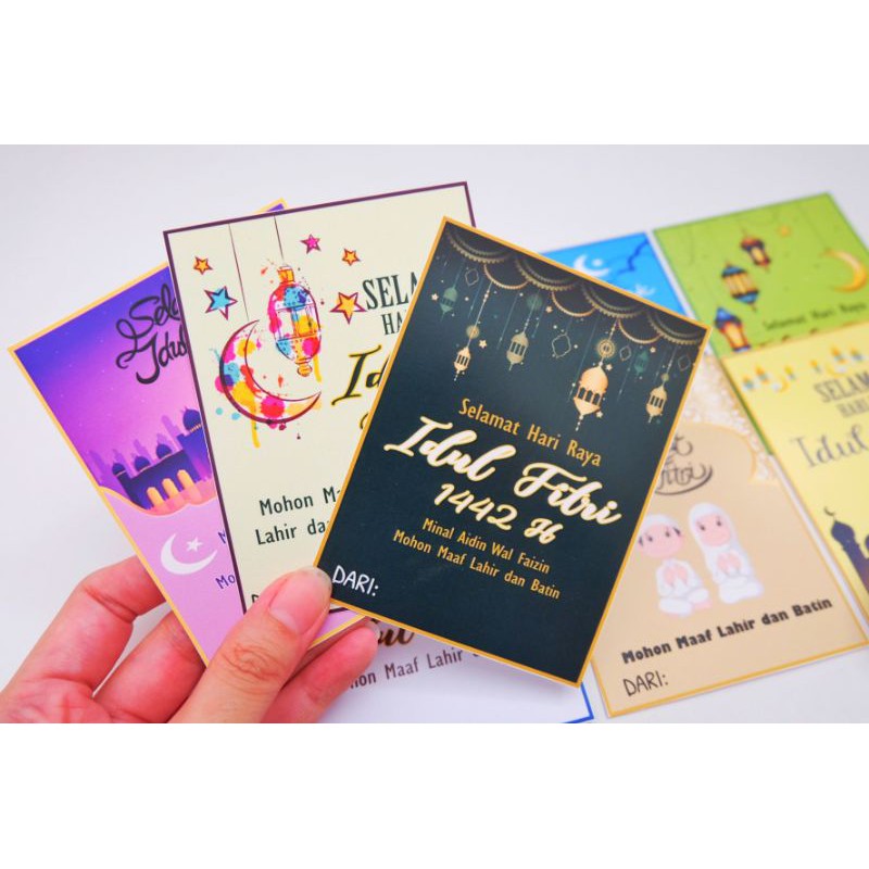 

KARTU UCAPAN IDUL FITRI ECER / KARTU UCAPAN LEBARAN / GREETING CARD LEBARAN / TAG HAMPERS LEBARAN