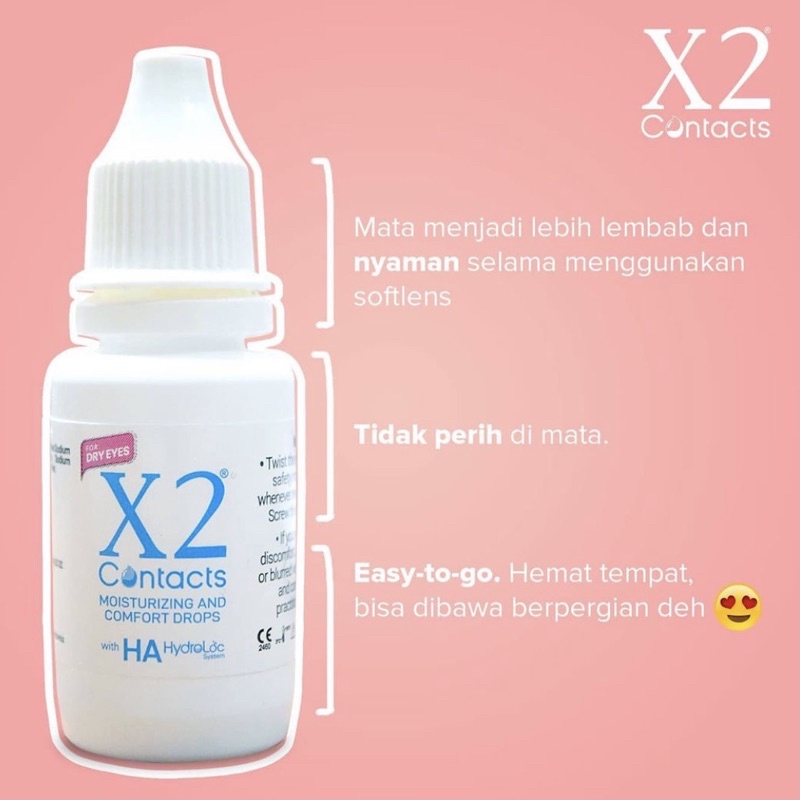 X2 Contacts Dry Eyes Tetes Mata- X2 Lens Drops 15ml