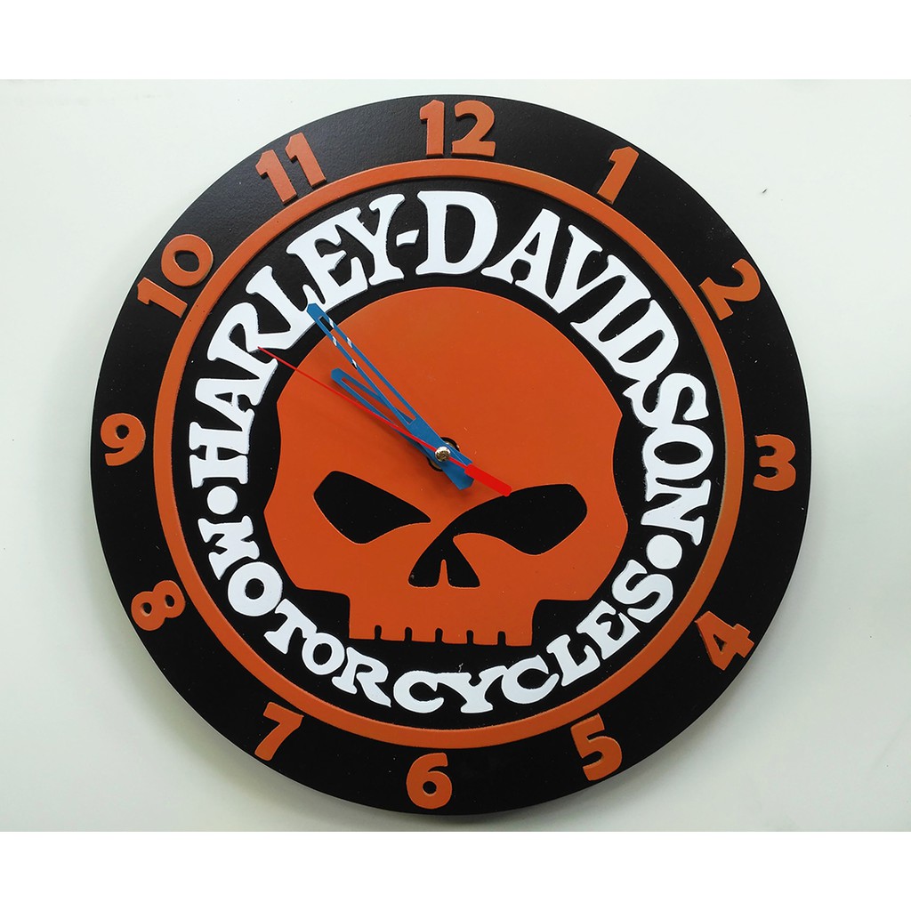 JAM DINDING HARLEY DAVIDSON SKULL | Hiasan Harley Davidson HD Skull Bali