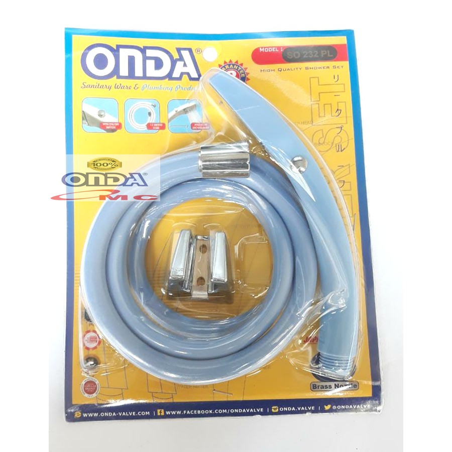 Shower Hand Shower Mandi Kepala Segi 1.3 Meter 1/2 Inch ONDA SO 232 PL