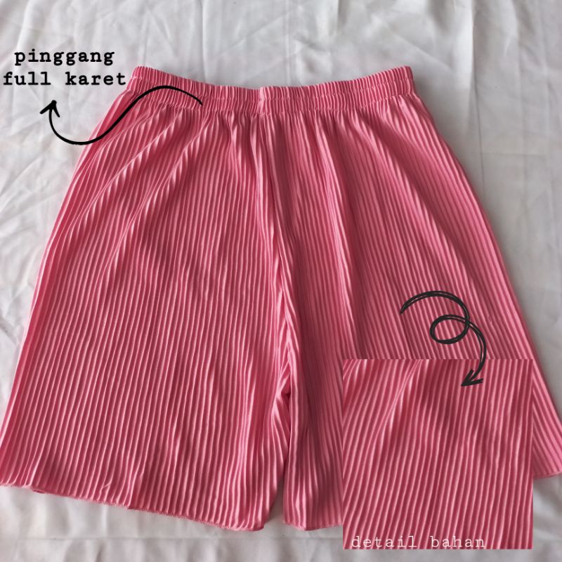 Hot Pants Plisket lidi Bisa JUMBO  || Celana Santai Lipatan Lidi Termurah Best Seller