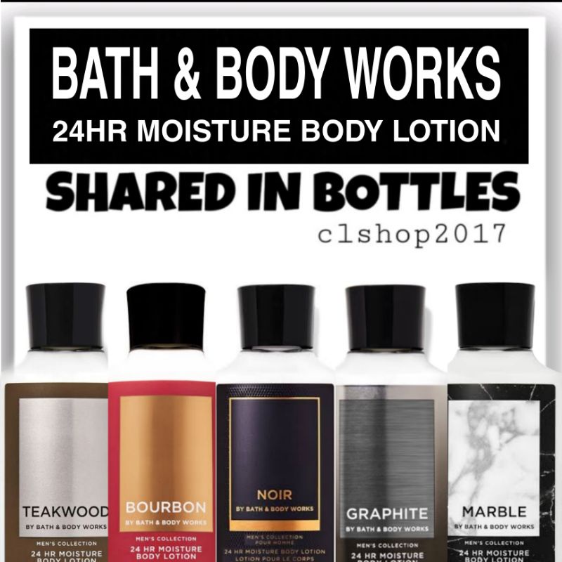 MEN'S 24HOUR MOISTURE BODY LOTION SHARE IN BOTTLES OF 3 ML &amp; 30 ML  noir teakwood ocean bourbon midnight atlantic freshwater hero champion legend oasis marble clean slate  steel paris mix men