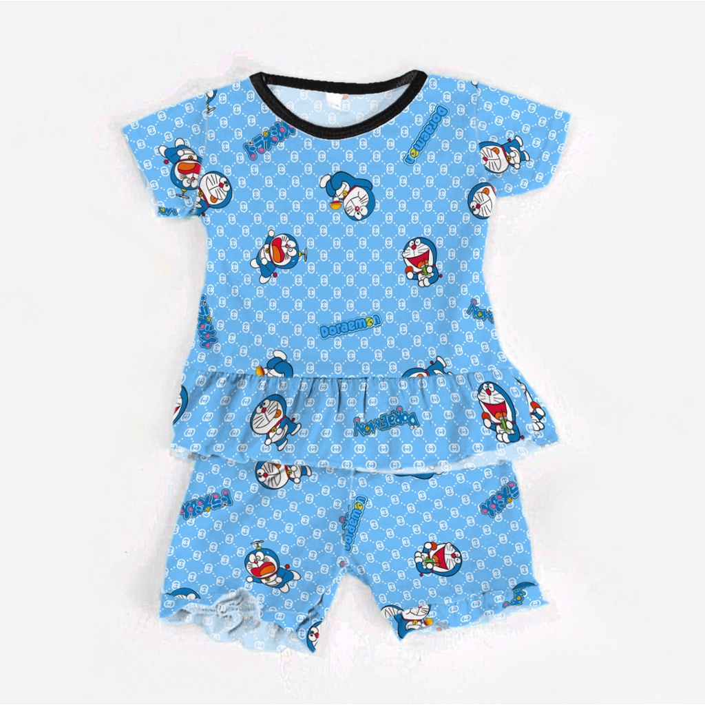 VF-SETELAN RUFFLE MOTIF PRINT / SET RUFFLE ANAK PEREMPUAN