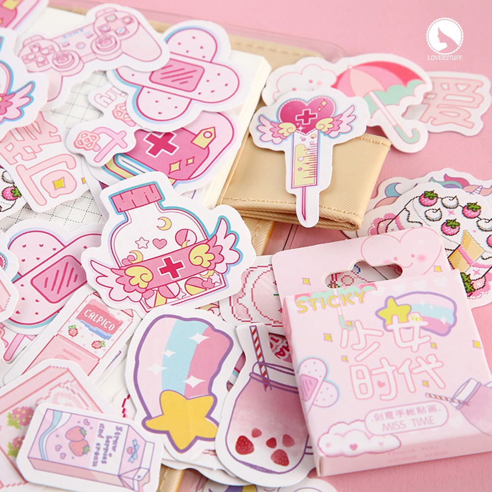 

STICKER DECO DESAIN AKSESORIS PINK ACCESSORY STICKER SCRAPBOOK DIARY JOURNAL BUJO LOVERSTUFF