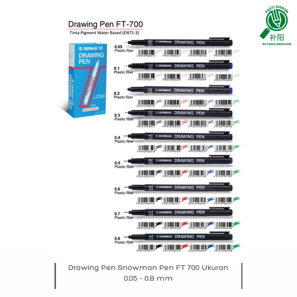 

Drawing Pen Snowman Pen FT 700 Ukuran 0.05 - 0.8 mm