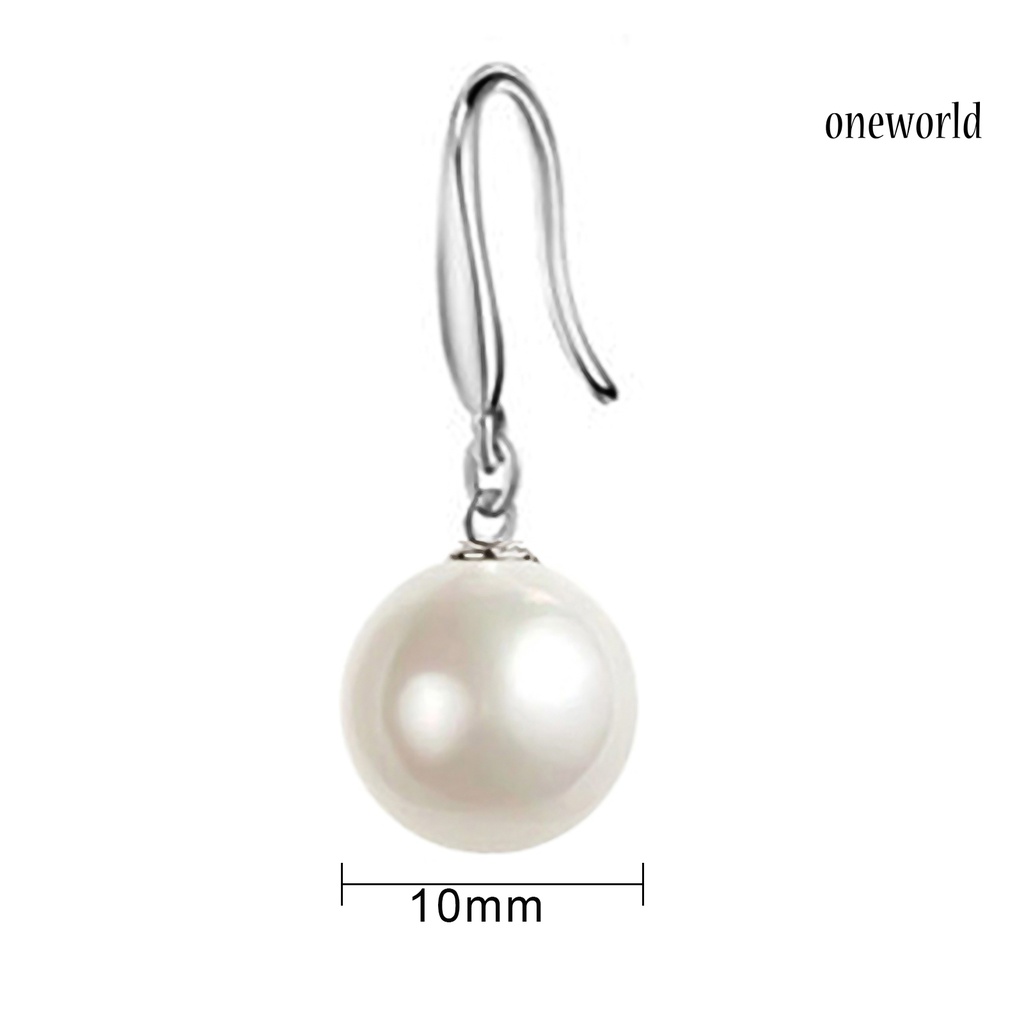 OW@ Dangle Earring Elegant Exquisite Ornament Simple Faux Pearl Eardrop for Daily Life