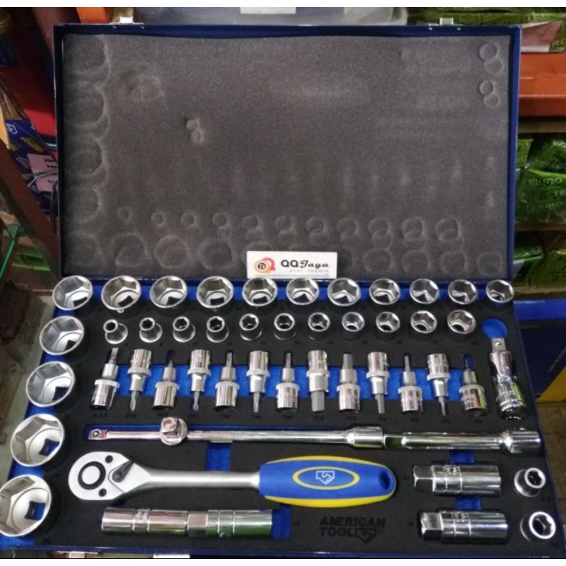 Kunci sok set 50 pc American tool - ukuran 8-36 mm
