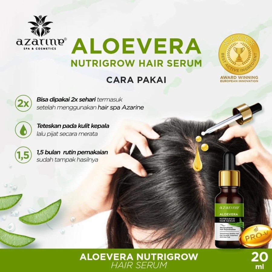 AZARINE HAIR SERUM ALOE VERA APRICOT 20ML NUTRIGROW VITAMIN RAMBUT