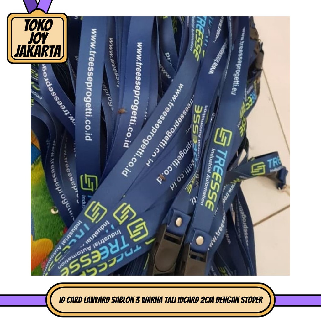 

id card lanyard sablon 3 warna tali idcard 2cm dengan stoper